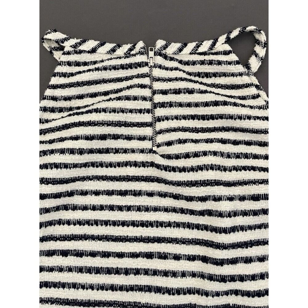 Green Envelope Blue & White Striped‎ Tank Top Womens Size Small Textured Shirt - Picture 9 of 11